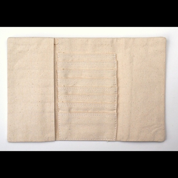 Wallet trifold hand drawn feathers nature for him - Picture 3 of 5